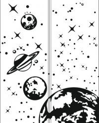Пескоструйный рисунок Космос 15